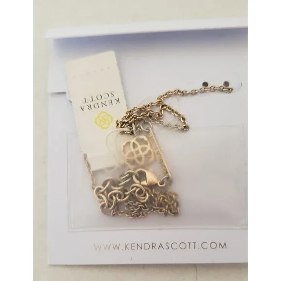 NWT Kendra Scott 16"  Elisa Gold Pendant Necklace Rose Gold Drusy W Dust Bag - Picture 7 of 9